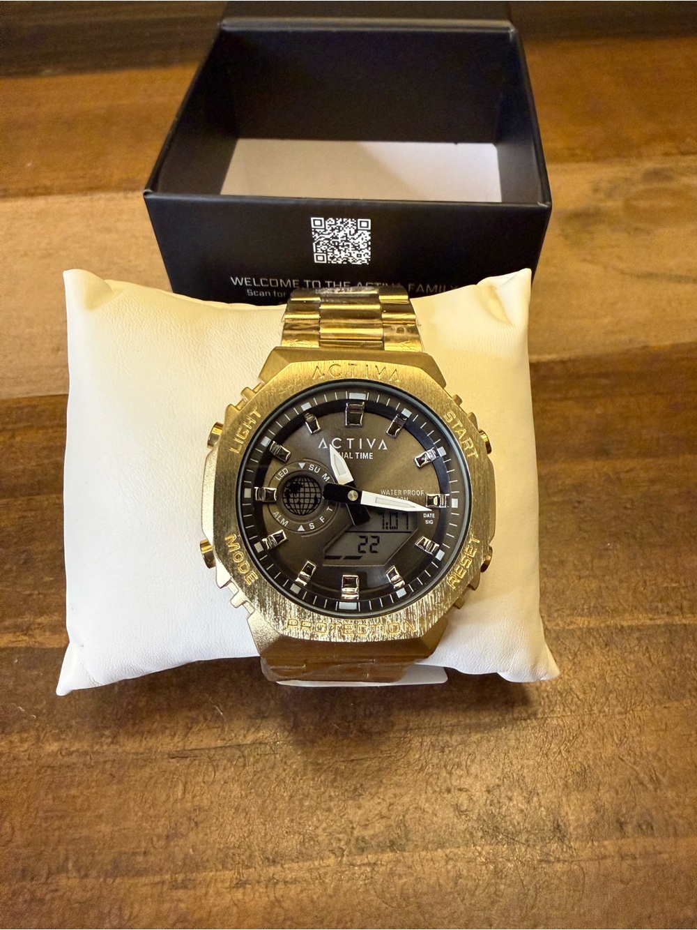 ACTIVA ACWM423-007 Sport Watch Gold Stainless Steel Analog Digital
